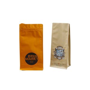 Block Bottom Coffee Plastic Packaging Pouch With Printing