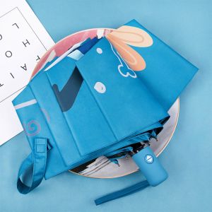 Automatic 8 Panels Folding Umbrella UV Protection Pongee Fabric