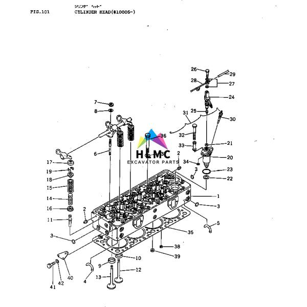 Engine Spare Parts Komatsu Engine Parts S4D130 4D130 Cylinder Head 6115-11-1101 6114-11-1100
