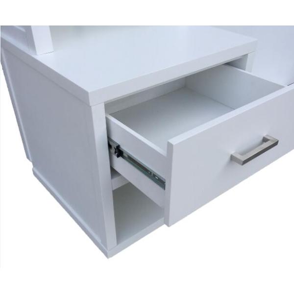 PU Finish Tall Bedside Tables With Drawers / White Narrow Tall Nightstand