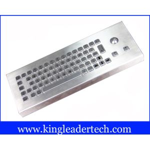 Compact 65 Keys Brushed Industrial Keyboard With Trackball
