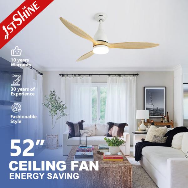 Led Ceiling Fan With Remote Control Solid Wood Blade 3 Speeds Reversible Ac