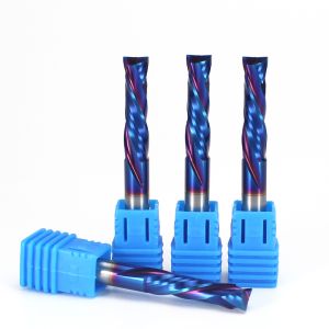 China CNC Router Bit Tungsten Steel Double Edged Spiral Woodworking Flat Milling Cutter for Wood PVC Acrylic MDF Particleboard on sale