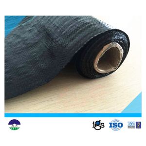 Black Acids Resistant Woven Geotextile Fabric / Polypropylene Black Woven