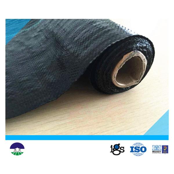 Black Acids Resistant Woven Geotextile Fabric / Polypropylene Black Woven