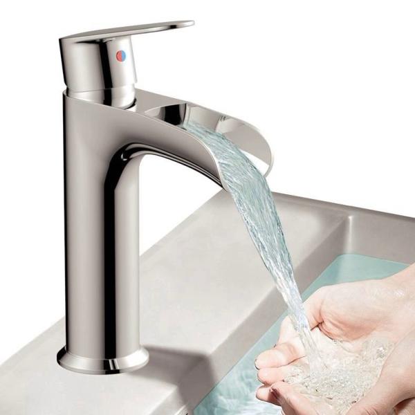 Ceramic Valve Single Handle Single Hole Basin Faucet Countertop Hot And Cold