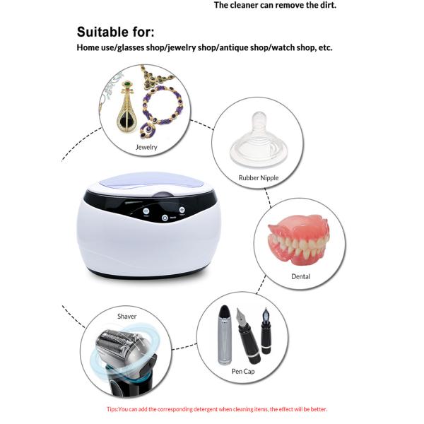 Limplus Digital Ultrasonic Cleaner 42kHz 650ml for Jewelry Watch