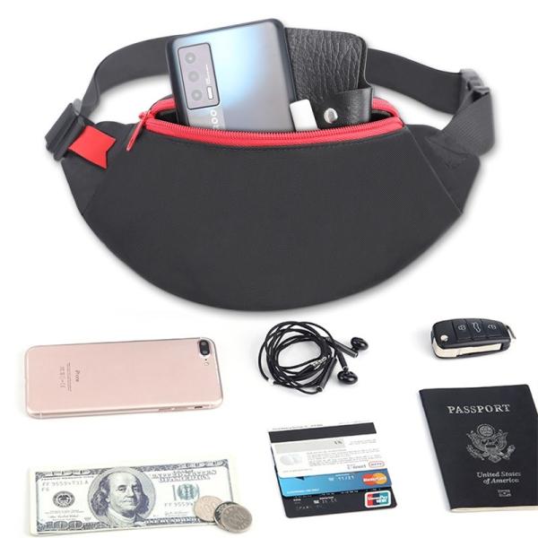 420d Nylon Waist Pouch Bag Phone Practical For Men Women Sport 26X8X12.5"