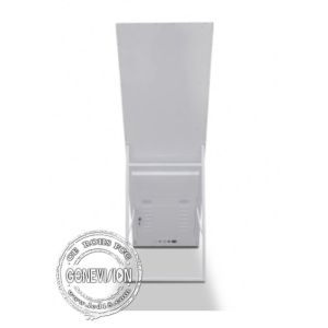 Android Interactive LCD Poster Kiosk White Super Slim PCAP Foil Touch Screen