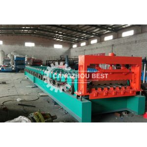 China H75 Russian Standard Floor Deck Roll Forming Machine / Metal Profile Forming Line on sale