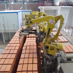 Brick Plant Automatic Robot System With Stacking Grippers Yellow