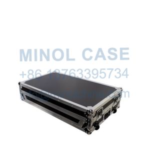 Rolling Embroidery Printed logo DJ Flight Case With Glide Shelf