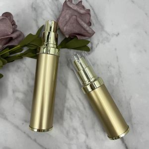 20ml Airless Pump Bottle Gold Single Wall UV Proof Refillable Offset Printing