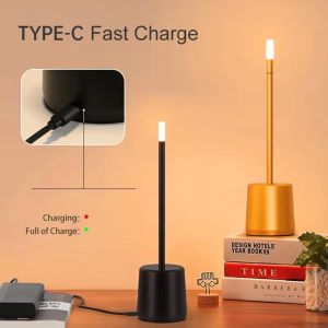2700k Warm Light Metal Led Table Lamp Charging Touch Dimmer Bedside Lamp