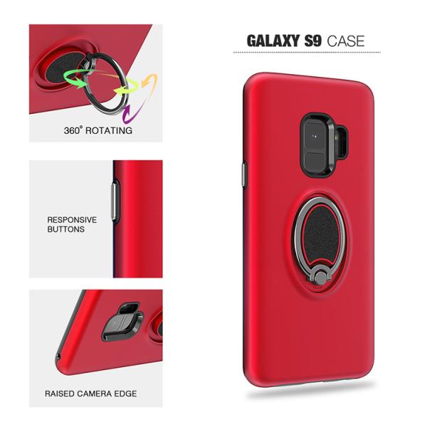 Car Magnet Magnetic Ring Hybrid Shell Smartphone Protective Case Silver / Black / Red Color