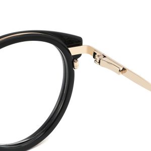 Retro Round Acetate And Metal Eyeglasses OEM Customize LOGO