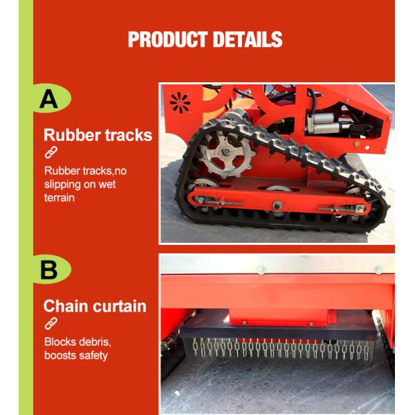 Gasoline Crawler Robot Lawn Mower Self Propelled Remote Control Walking Tractor Garden Grass Cutting Machine
