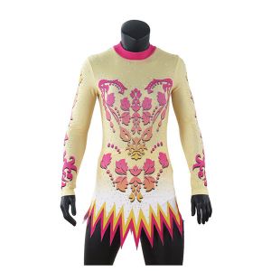 New Style Rhythmic Gymnastics Leotards / Gymnastics Bodysuits Lovely Patterns