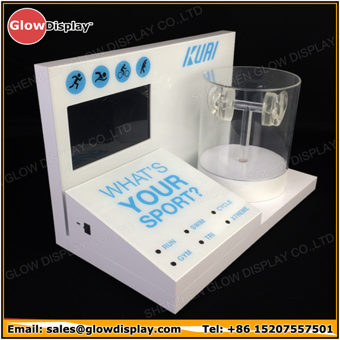 illuminated custom rotating acrylic headphone display stand earphone holder led
