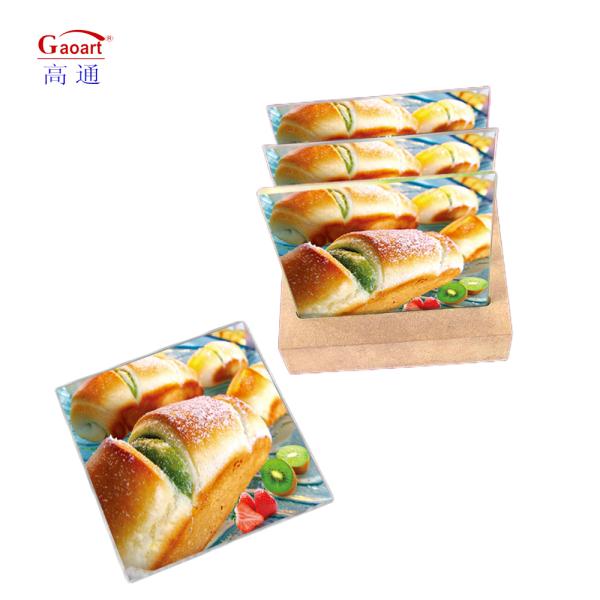 Customized Logo Tempered Round Square Beaded Portable Wine Glass Coasters Set for Drinks