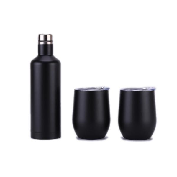 500ml Red wine bottle metal vacuum flask stainless steel insulated funky thermos flasks