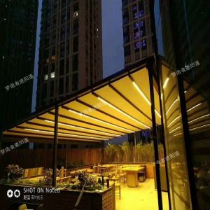 Industrial-Grade Aluminum Patio Cover UV-Resistant Polyester Canopy Commercial