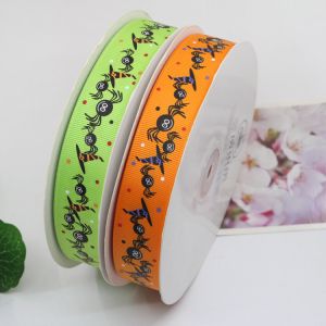 Wholesale bat ghost witch printing halloween holiday grosgrain webbing printed
