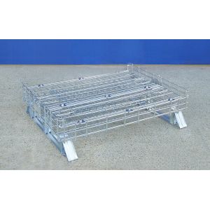 Portable Wire Container Storage Cages With Self Locking Handles