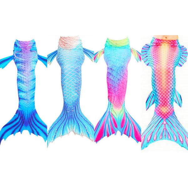Beauty Flower Fin Swimmable Mermaid Tails For Girls , High Elasticity Fabric Mermaid Tail