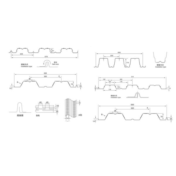 Drawing of metal decking