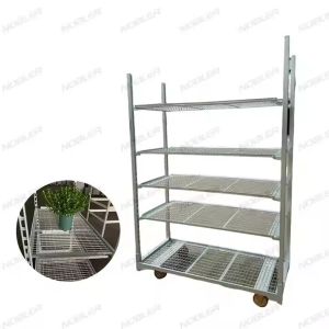 China Durable Dutch Flower Trolley Surface Treatment Hot Dip Galvanizing Metal Mesh Easy Assemble on sale