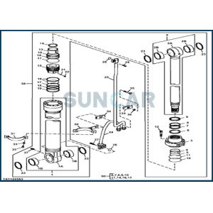 FYA00006590 Left Boom Cylinder Service Kit Fits DEERE 240DLC 250GLC