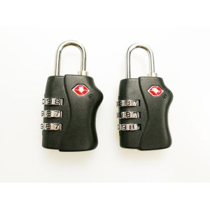 Black TSA Approved Combination Lock , PC Material 3 Combination Padlock
