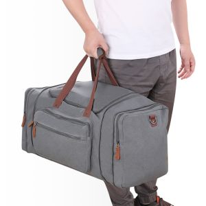 Large Capacity Grey Suitcase Duffle Bag With Shoe Compartment