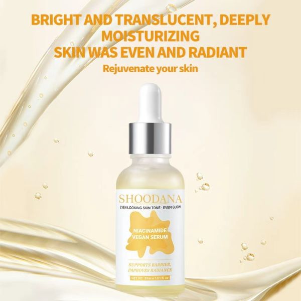 Brightening Vegan Face Serum with Hyaluronic Acid & Vitamin C Niacinamide & Natural Plant Extracts for Dull Skin Whitening Tone