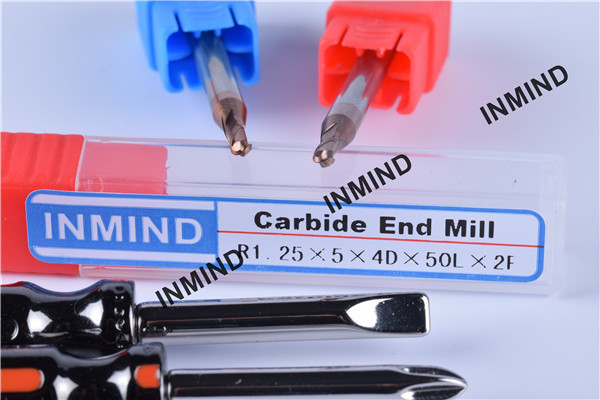 Copper Colour SiN Coating, 2 Flute Ball Nose End Mill , R1.25, Grain Size 0.5UM high precision