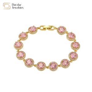 Women 18k Gold Bracelet Jewelry , Zircon Natural Diamond Bracelet
