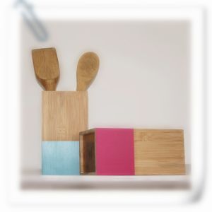 christmas bamboo utensil holder