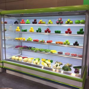 Commercial Vegetable Refrigerated Display Case Open Chiller Fan Cooling