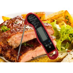 Electronic Foldable Probe BBQ Meat Thermometer With Meat Temperature Guide