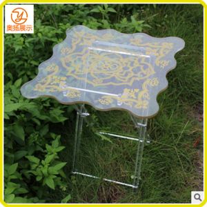 OEM/ODM Customized fashion foldable acrylic coffe table tea table