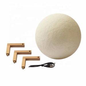 Dimmable Touch Control Remote PLA 3D Printing Moon Lamp with 10000 Hours