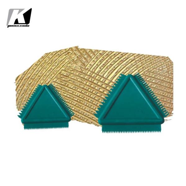 Buy Triangular Green Rubber Graining Comb , Sturdy Plastic Paint Scraper at wholesale prices