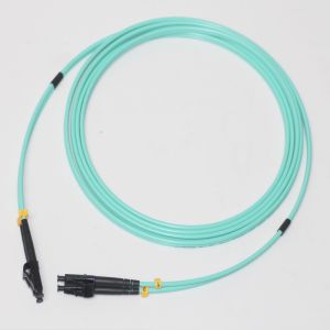 Quality 3.0mm LC To Lc Pigtail Multimode / OM3 Duplex Fiber Patch Cord 10Gbps Bandwidth for sale