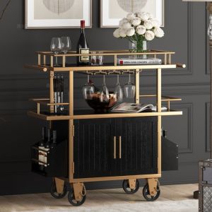 China Standard Size Customized Wood Trolley with Wheels Used in Hotel Restaurant Banquet Wedding Party Settings on sale