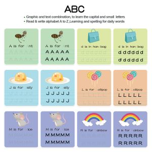 Panda Juniors ABC Learning Cards For 3-4 Year Old Wipe Clean Flash Cards