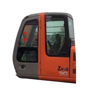China White HITACHI Excavator Glass Left Door Slant Position NO.1 on sale