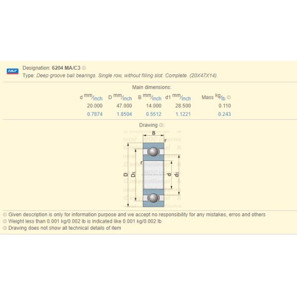 Brass Cage 6204 MA / C3 6205 M Deep Groove Ball Bearing P6 P5 Quality