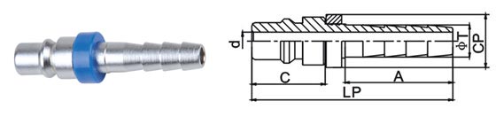 Steel Valve Locking Type Quick Release Pneumatic Connector LSQ-HX In Brass / Steel