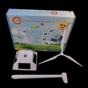 Small Home Garden Decorative Wind Turbine Solar Powered Plastic DIY Kids